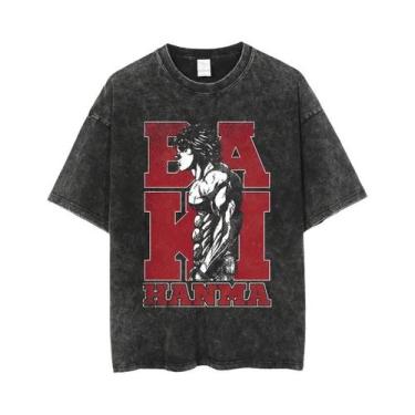 Imagem de Camiseta Masculina Oversize Anime Baki Haman Harajuku Vintage 100% Alg
