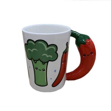 Imagem de Caneca Funny Ceramic Vegetable 380mL - Brócolis e pimenta - yiweisai