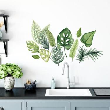 Imagem de Adesivos de parede Folhas verdes Plantas tropicais Samambaias 29x50cm 