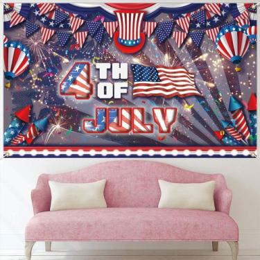 Imagem de Tapeçaria para pendurar fogos de artifício patrióticos de 4 de julho 1