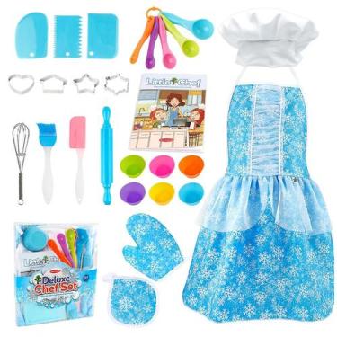 Imagem de Kids Chef Baking Set Brinquedos de cozinha com avental e chapéu para c