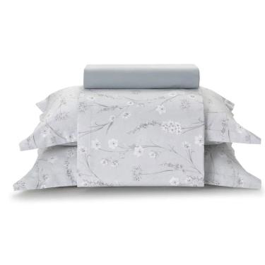 Imagem de Jogo de Cama Casal 100% Algodao Percal 180 Fios Uni Dohler Kit 4 Pecas