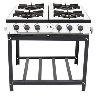 Imagem de Fogão Industrial Venâncio à Gás Bravo 4 Bocas Branco Esmaltado BR4BBR