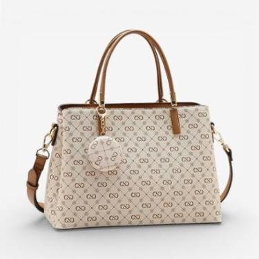 Imagem de Bolsa Feminina Chenson Mão Monograma Elegance Bege-Feminino