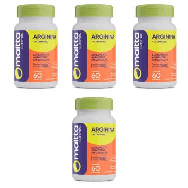 Imagem de Kit 4 Arginina + Vitamina C 4x60 cápsulas Maltta-Unissex