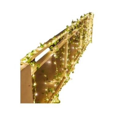 Imagem de Luzes De Cordão Em Forma De Folha Verde Com Bateria, Guirlanda De Fada