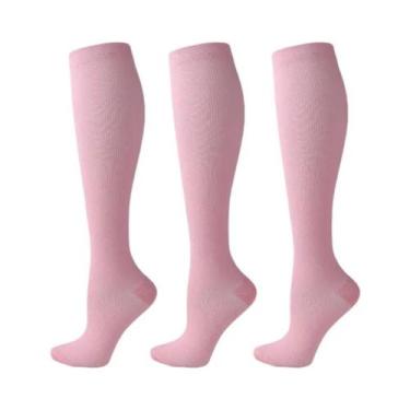 Imagem de Meias De Compressão Para Mulheres E Homens, 3 Pares, Altura Do Joelho,