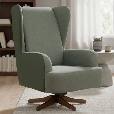 Imagem de Poltrona de Amamentação Balanço Giratória Liz D02 Couríssimo Tramado Verde C-296 C-120...