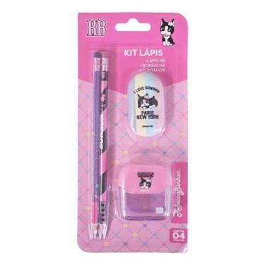 Imagem de Kit de Borracha Escolar Rebecca Bonbon com 2 Lápis Skypaper - Lilás