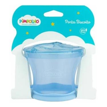 Imagem de Porta Biscoito Infantil Pimpolho Divertido Alimentação Bebê, Azul