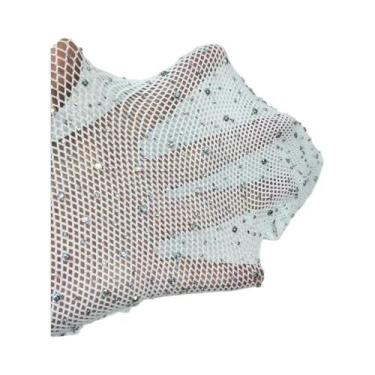 Imagem de Meia-calça Feminina Sexy Brilhante Com Strass E Rede De Diamantes Para