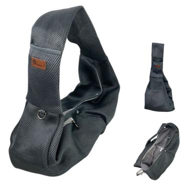 Imagem de Bolsa de Transporte Pet Leva Pro Pet Canguru Cachorro Gato Grafite Poliéster Único 1 Unidade