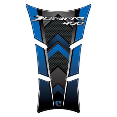 Imagem de Protetor Tanque Bocal Resinado 3D Bajaj Dominar 400cc Azul 15cm X 9cm Teu Adesivo