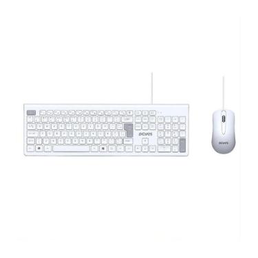 Imagem de Kit Teclado e Mouse Pcyes Soft - ABNT2 - 1000dpi - USB - Branco - PCOS