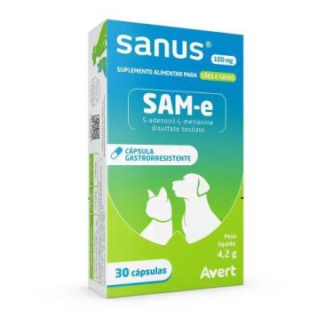 Imagem de Sanus 100 Mg 30 Cápsulas Cães E Gatos Avert