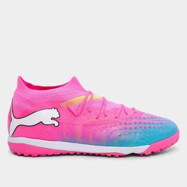 Imagem de Chuteira Society Puma Future 9 Match Unissex, Rosa, 42