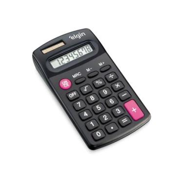 Imagem de Calculadora de Bolso 8 Dígitos 4 Operações Básicas Alimentação Solar E