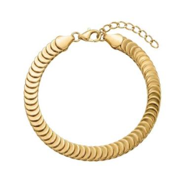 Imagem de Pulseira Laminada Escamas Banhado a Ouro - Lazzuli Joias