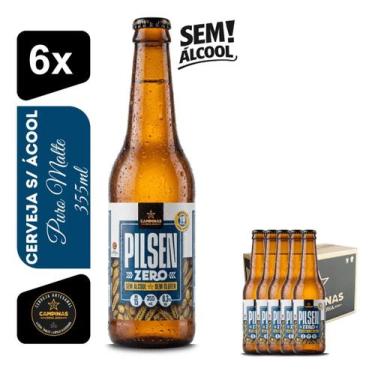 Imagem de Cerveja Campinas Pilsen Zero Sem Álcool 355ml Kit 6 Unidades - Cerveja