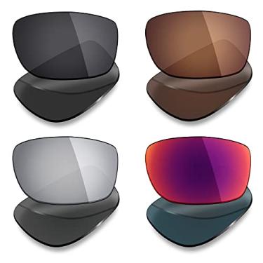 Imagem de Mryok 4 pares de lentes polarizadas de substituição para óculos de sol Costa Del Mar Zane – Stealth preto/bronze marrom/prata titânio/meia-noite sol