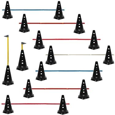 Imagem de Kit 16 Cones Furados C/Barreira Funcional Agilidade