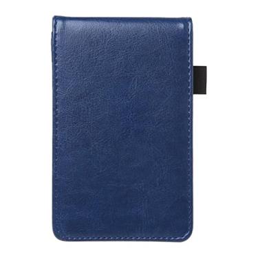 Imagem de Planner multifuncional A7 Notebook Pequeno Bloco de Notas Livro Capa de Couro Diário de Negócios Memorandos Escritório Material Escolar, Azul, 2 peças