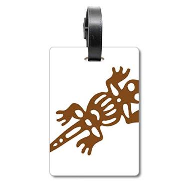 Imagem de Totems México Lagarto Civilização Antiga Bagagem Etiqueta Scutcheon Etiqueta, Multicolorido.