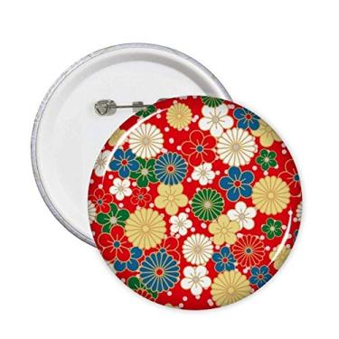 Imagem de Arte Sakura Flores Estilo Japonês Pinos Emblema Botão Decoração 5 peças