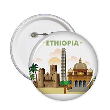 Imagem de Cidade Castelo Etiópia Art Déco Presente Alfinetes Moda Emblema Botão Decoração Acessório 5 peças