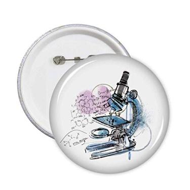 Imagem de Química Kowledge Microscópio Pinos Emblema Botão Decoração Acessório 5 peças