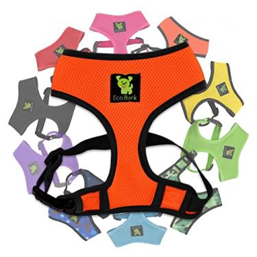 Imagem de (XXL, Orange) - EcoBark Classic Dog Harness Soft Gentle No Pull & No Choke Dog Harnesses Double Padded Halter Ultra Cushioned Walking Breathable Mesh Dog Vest for Puppies XS Small Medium Large Dogs in 10 Colours