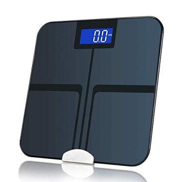 Imagem de balança de peso bluetooth lcd escala digital de peso muscular de gordura corporal, balança de banheiro doméstico balança deslizante durável