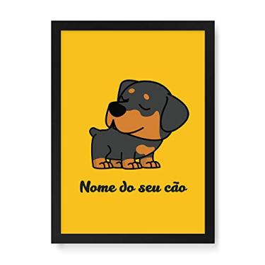 Imagem de Arte Maníacos Quadro Decorativo Rottweiler Comic - 23x16,25cm (Moldura caixa em laca preta)