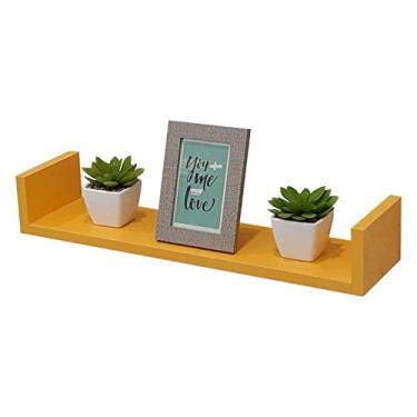 Imagem de Prateleira U 60 x 15cm Amarela Suporte Invisível