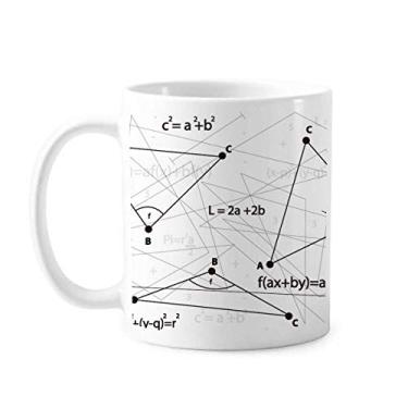 Imagem de Caneca de cerâmica de cálculo com fórmula matemática em ângulo cinza e porcelana para café