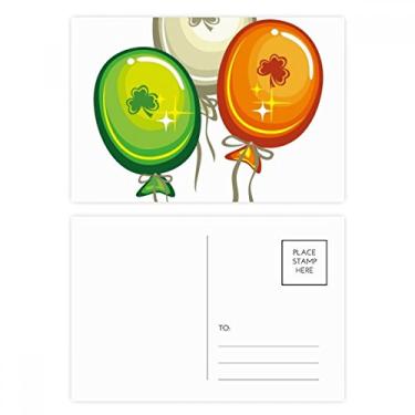 Imagem de Clover Balloon Ireland St.Patrick's Day Conjunto de cartões postais de aniversário para envio de cartões de agradecimento