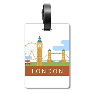 Imagem de London Bridge UK Big Ben The London Eye Mala com etiqueta para cartão de bagagem