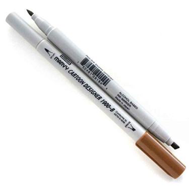 Imagem de Caneta Marcador Artístico Marvy Uchida Cartoon Designer Ponta Dupla no. 54 Burnt Umber 1900-B