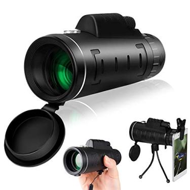 Imagem de Telescópio monocular de alta potência 40X60 para observação de pássaros com adaptador de bússola para smartphone e tripé para acampamento de observação de pássaros