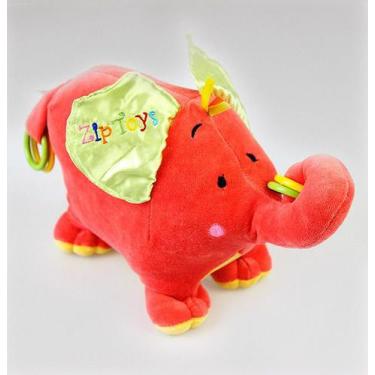 Imagem de Pelúcia Elefante Baby Com Argolas Zip Toys Vermelho