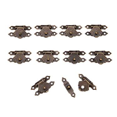 Imagem de 10 pcs Antique Iron Jewelry Caixa de Jóias Cadeado Bloqueado Vinho De Madeira Caixa De Presente Bolsa Buckle Fividura Furnware 30 * 18mm / 38 * 18mm YYDFPIIA (Color : A)