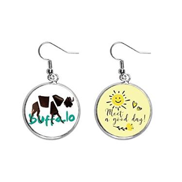 Imagem de Chifres de Buffalo Body Rips Art Deco, Presente Fashion Ear Drop Sun Flower Brincos Joias Fashion