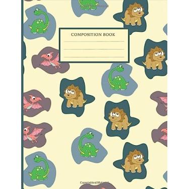 Imagem de Dinosaur Composition Book: Dotted Midline, Picture Space Story Journal