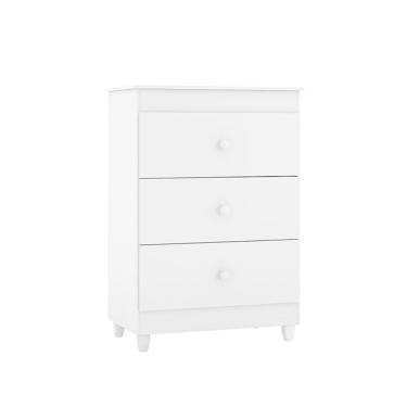 Imagem de Cômoda Infantil Ternura 3 Gavetas Flex para Quarto de Bebê Cor Branco ou Branco com Rosa - Peternella Móveis