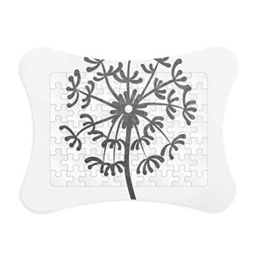 Imagem de Moldura de quebra-cabeça de dente-de-leão com desenho de planta de flor ornamento de quebra-cabeça