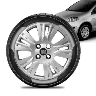 Imagem de Calota Fiat Palio Essence aro 13 2014 a 16 prata Emb Preto