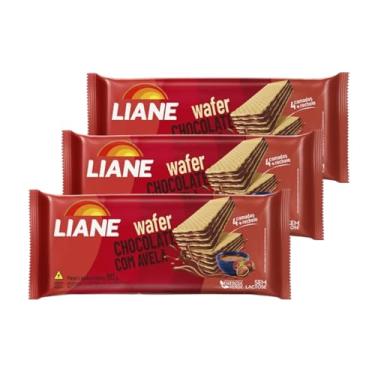 Imagem de Biscoito Wafer Chocolate com Avelã Sem Lactose Liane contendo 3 pacotes de 90g cada
