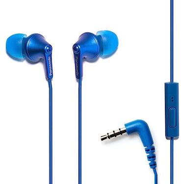 Imagem de Fones de ouvido com fio intra-auriculares e microfone Panasonic ErgoFit RP-TCM125-AA, azul metálico