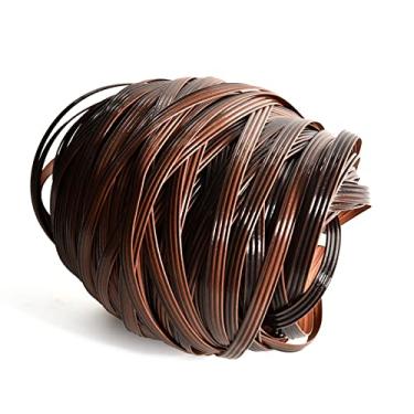 Imagem de Eagles Kit de reparo de vime, 230 pés/70 m material de reparo de vime sintético fita plana impermeável para móveis de pátio de jardim e cadeira de vime cesta de sofá (8 mm L x 1,2 mm THK) - Café