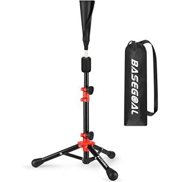 Imagem de BaseGoal Camiseta de beisebol para crianças, camiseta de rebatedores, softball, camiseta jovem, camiseta de Teeball, camiseta de viagem, altura ajustável fácil (camiseta de beisebol infantil nova)